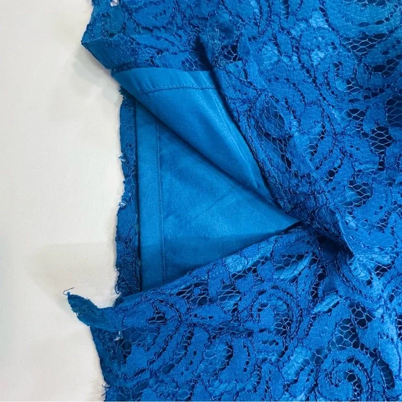 Adrianna Papell Women's Blue Lace Sheath Sz14 Cocktail dress - Picture 5 of 9